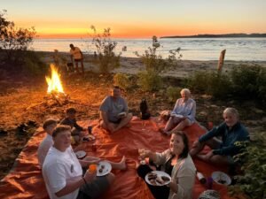 Traditional dinner / sunset / fish feeding / bomfire